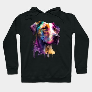 Great Dane Dog Colourful Art | Watercolor Painting of the Great Dane Hoodie